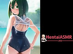 Froggy Anime Sluts in Bikinis Teasing with Subtle Masturbation Hints