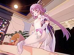 Cowgirl riding with handjob in anime 😏