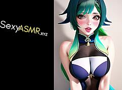 Anime baddie moans in cosplay