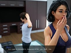 wow, first touch of stepmom’s huge boobs in milfy city v6e! 😍