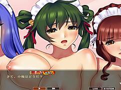 Maid-san and friends dive into a wild orgy in the final game scene.