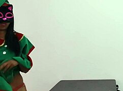 I Am Celebrating Christmas With My Christmas Suit Little 18+ By Little 18+ I Am Taking Off My Clothes While I Dance Sexy On The Desk