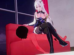 Cowgirl riding with handjob in anime 😏