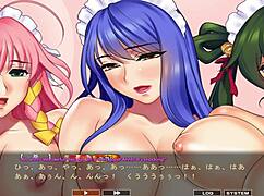Maid-san and friends dive into a wild orgy in the final game scene.