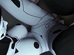 Hot Blonde Witch AI Robot Girl vs Redhead in Cumshot Passion