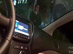 risky public handjob for hot teen on street