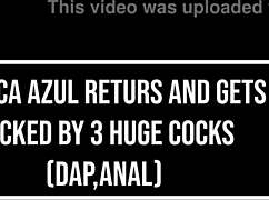 yo, jessica azul’s perfect body takes on 3 huge cocks, dap style!