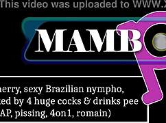 bea cherry gets pounded by four big black cocks in wild anal gangbang