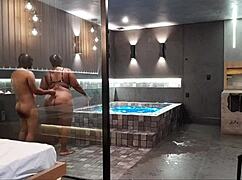 I took my friend to a luxury motel, she loved it and opened up her tight ass