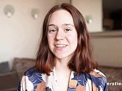 anca explores her shaved pussy with a dildo in an intimate solo session