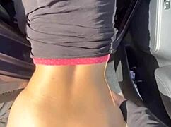 He fucks her round ass hard, then puts all the cum on her face and in her mouth!