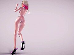 Detailed View Of Apple Pie In Micro Bikini And Skirt Outfit