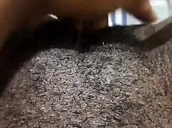 Intense homemade ebony pussy masturbation session