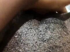 Intense homemade ebony pussy masturbation session