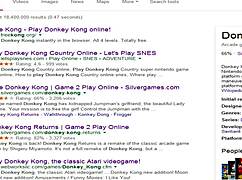 Hot Brunette Plays Donkey Kong Game