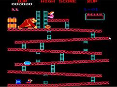 Hot Brunette Plays Donkey Kong Game