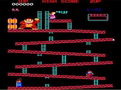 Hot Brunette Plays Donkey Kong Game