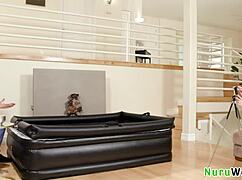 Naughty Big Tit Brunette Masseuse Films Wet Naked Nuru Massage Seth Gamble Gal Ritchie