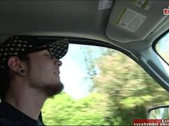 Black Haired Latina Slut with Small 18+ Natural Tits Picked Up for Street Action and Cum on Tits