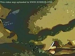 Sensualizing and sucking cock.