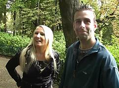 gina in casting, bent over for doggystyle lick