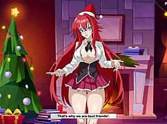 Blonde anime girls dominate wild Christmas party action