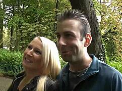 gina in casting, bent over for doggystyle lick