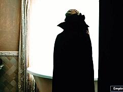 A guy intriguingly fucks his girlfriend in cosplay, her small tits bouncing with monster cock action.