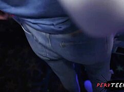 sneaky waitress titty fucks and rides me in restaurant threesome