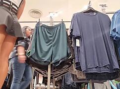 Brazilian Bodybuilder Slut Drills Her Tight Asshole Hard in Shopping Mall Fitting Room