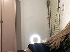 Fucked Brunette's Ass With Toys!