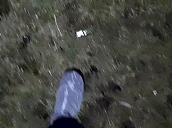 village girl, uh, gets off so hot in cold barn, ya know, solo style