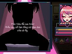 In the peeping dorm management game, training involves intense masturbation scenes