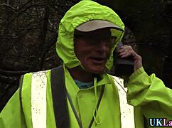 Stockings whore drips cum in mouth