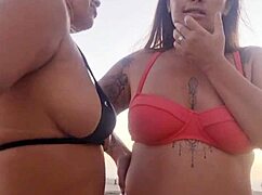 Talking Dirty on Beach with Naughty Friend Before Fun