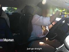 Hot Wife Thay Ksada Flashing in Car for Stranger, Letting Him Touch Her Body