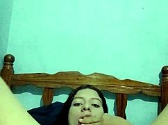 Hey, would you dare to join me in this solo masturbation session with my natural tits on display?