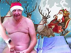 Christmas stripping preview with santa