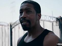 Happy newlyweds puck and isiah maxwell pound in stockings bent over