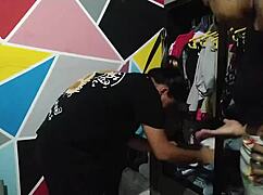 Neighbor Arrives Horny While Organizing Clothes