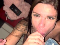 My boyfriend takes me to suck a stranger's cock in the gloryhole