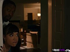 Happy newlyweds puck and isiah maxwell pound in stockings bent over