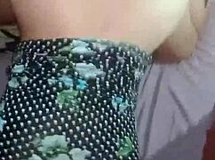 pov fucking couple in doggystyle with floral dress