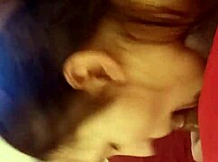 Big ass white girl sucks cock intensely