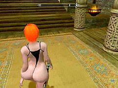 Big Booty Redhead Bends Over In Skyrim