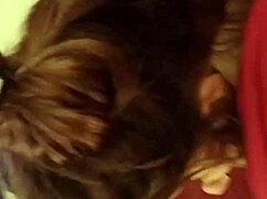 Big ass white girl sucks cock intensely