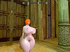 Big Booty Redhead Bends Over In Skyrim