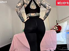 big tits milf in sheer leggings!