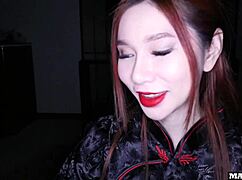 Busty asian girl invites us again to get pounded in the dark