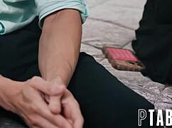 religious couple lexi and parker breaking rules in threesome with anal blowjob